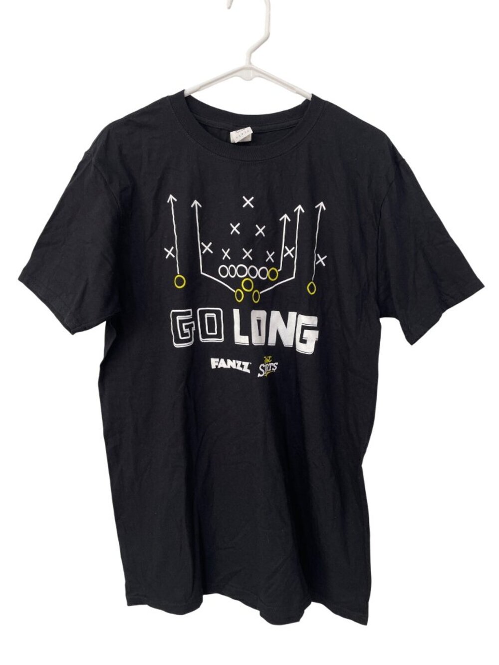 Go Long TShirt Large Gildan Softstyle Graphic Crewneck Short Sleeve Black Cotton